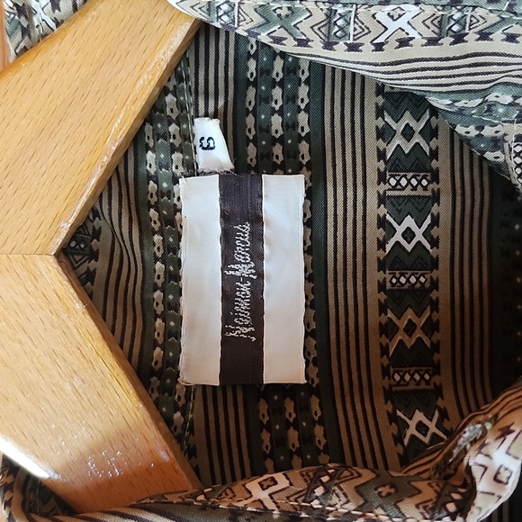 Vintage Neiman Marcus Retro Blouse Size 6 Geometric Stripe Button Down W/ Scarf - Picture 3 of 8